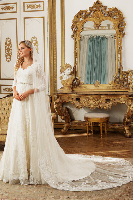 Robe de Soirée Écrue Enchantée - gallery 2