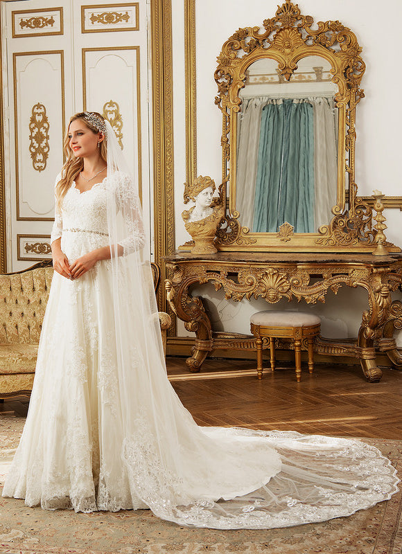 Robe de Soirée Écrue Enchantée - gallery 2