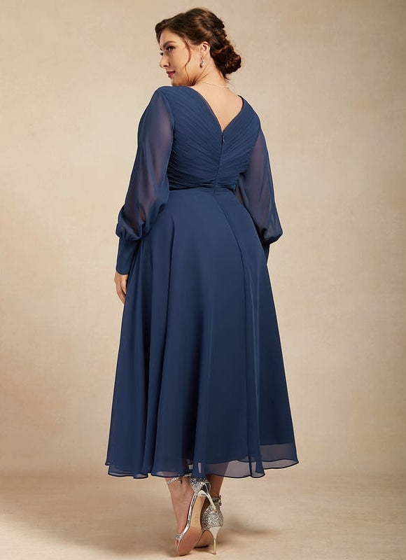 Robe De Soirée Grande Taille Mousseline - gallery 9