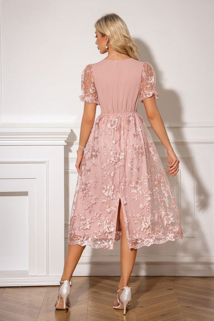 Robe de Soirée Florale Rose - gallery 2