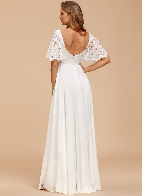 Robe de Soirée Vaporeuse Écrue - gallery 1