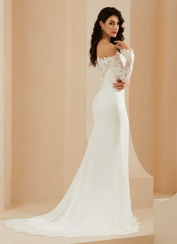 Robe de Soirée Écrue Dentelle - gallery 5