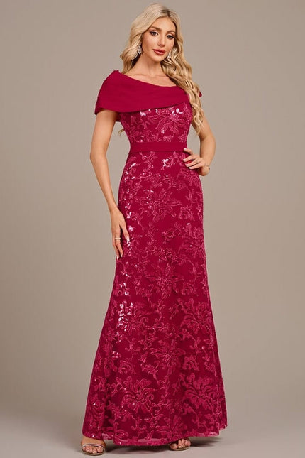 Robe de Soirée Rouge Floral Chic - gallery 4