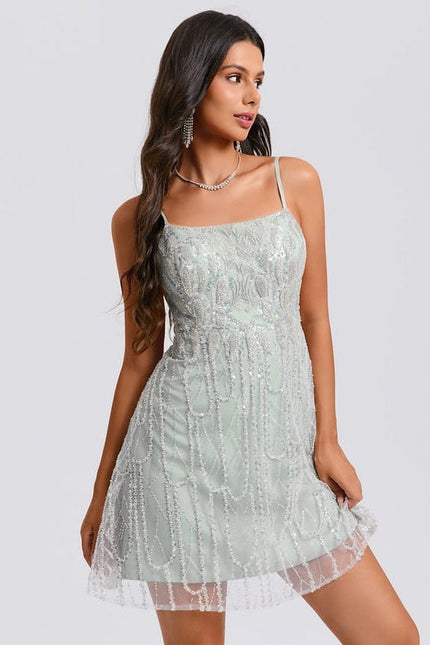 Robe de Soirée Pailletée Mint - gallery 7