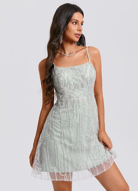 Robe de Soirée Pailletée Mint - gallery 7