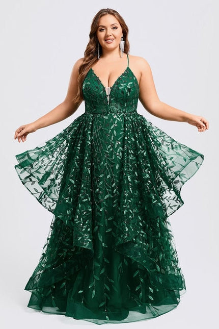 Robe De Soirée Dentelle Verte - gallery 7