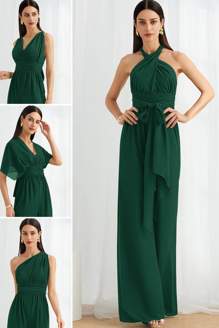 Robe de Soirée Chiffon Émeraude