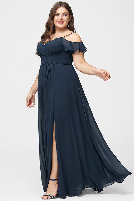 Robe de Soirée Mousseline Beige - gallery 7