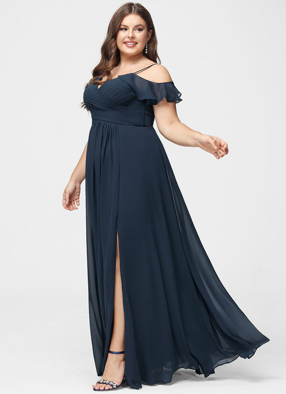 Robe de Soirée Mousseline Beige - gallery 7
