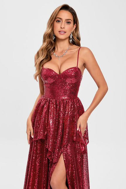 Robe de Soirée Rubis Pailletée - gallery 4