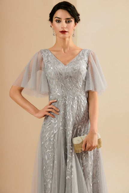 Robe de Soirée Grise Éthérée - gallery 5