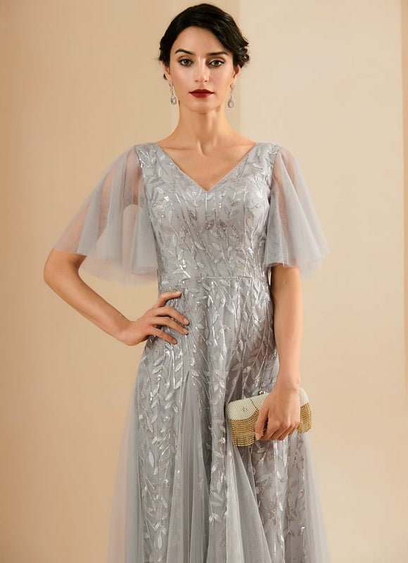 Robe de Soirée Grise Éthérée - gallery 5