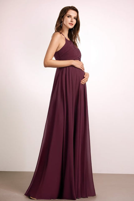 Robe de Soirée Longue Aubergine - gallery 5