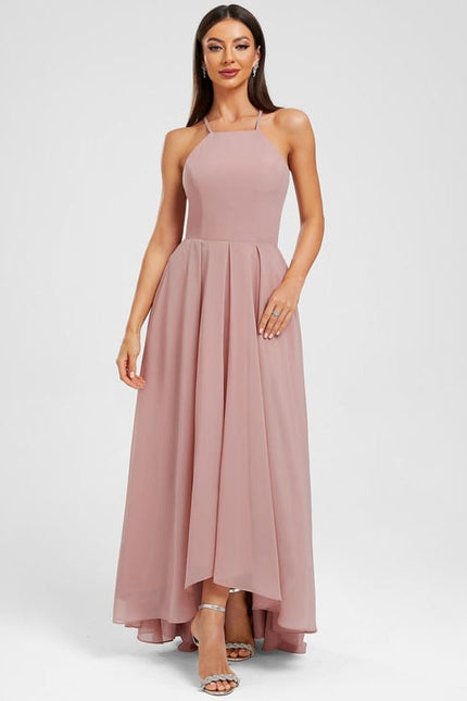 Robe de Soirée Mousseline Rose - gallery 1