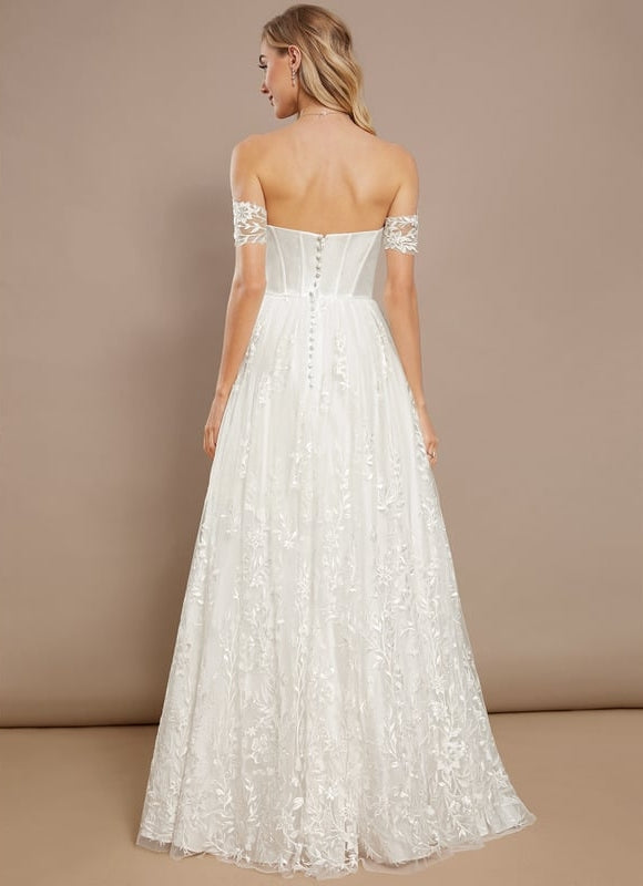 Robe de Soirée Rêve Floral Satiné - gallery 5