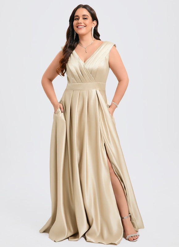 Robe de Soirée Satin Mauve Élégant - gallery 9