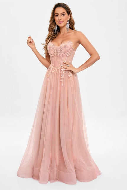 Robe de Soirée De Gala Rosée - gallery 4