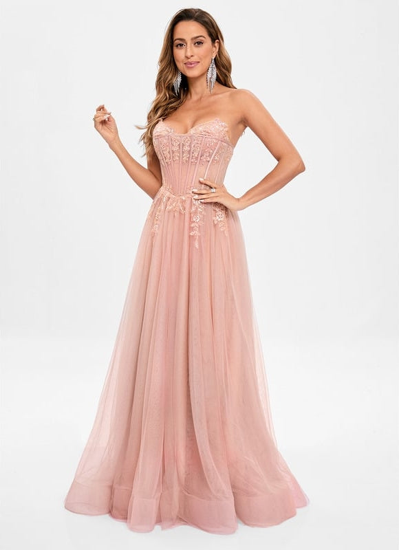Robe de Soirée De Gala Rosée - gallery 4