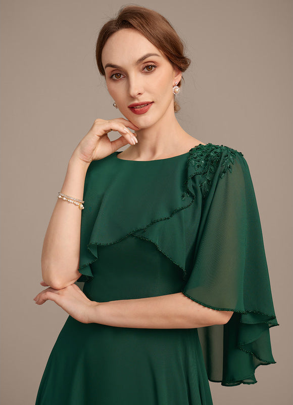 Robe de Soirée Satin Vert Épuré - gallery 1