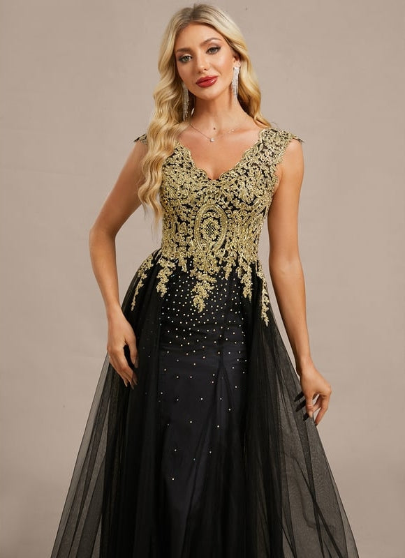 Robe de Soirée Éblouissante Noire - gallery 1