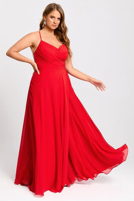 Robe de Soirée Rouge Élégance Satinée - gallery 8