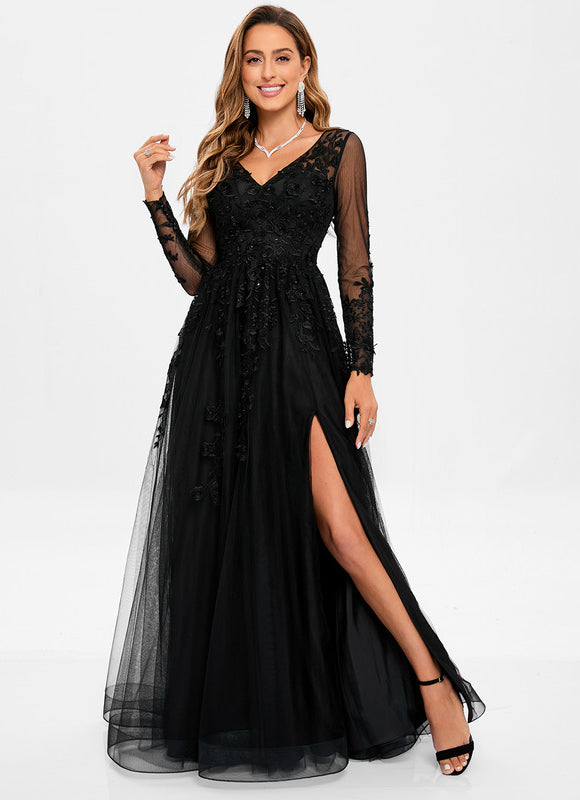 Robe de Soirée Noir Étoilé
