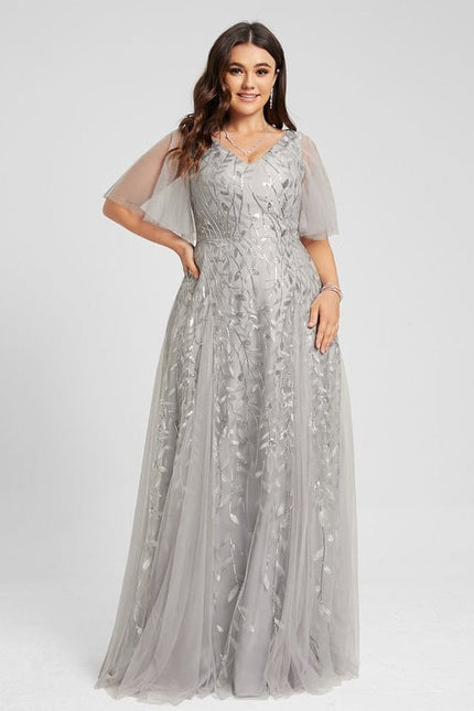 Robe de Soirée Grise Éthérée - gallery 6
