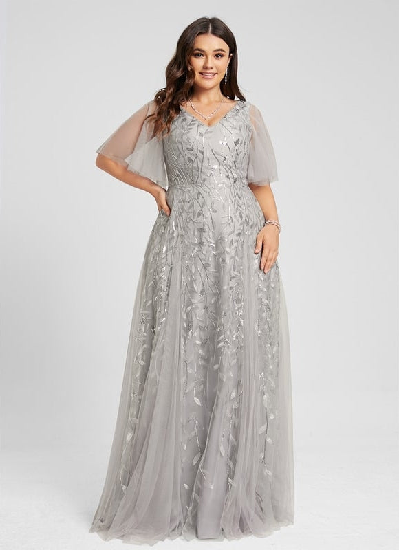 Robe de Soirée Grise Éthérée - gallery 6