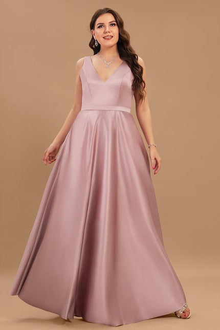 Robe de Soirée Satin Mauve Élégant - gallery 7