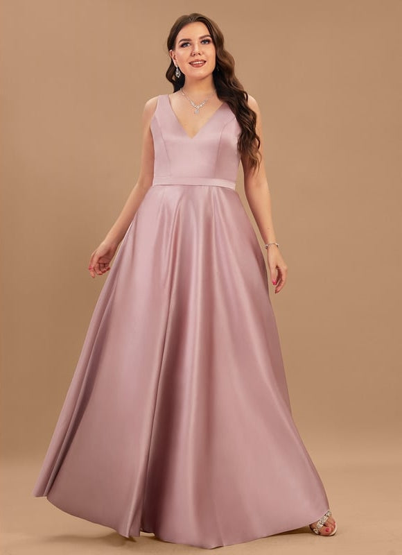 Robe de Soirée Satin Mauve Élégant - gallery 7