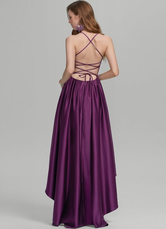 Robe de Soirée Satin Daméthyste - gallery 2