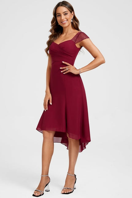 Robe de Soirée Bourgogne Fluide