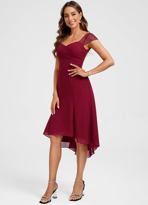 Robe de Soirée Bourgogne Fluide