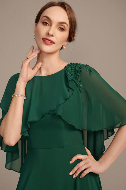 Robe de Soirée Satin Vert Épuré - gallery 3