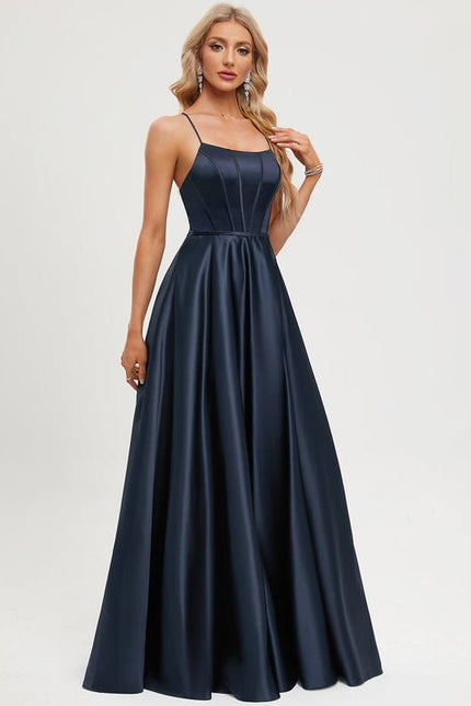 Robe de Soirée Satin Monochrome - gallery 6