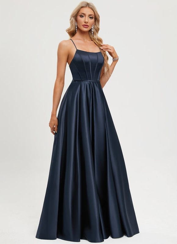 Robe de Soirée Satin Monochrome - gallery 6