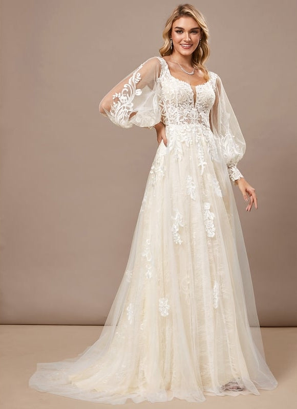 Robe de Soirée Éthérée Crémeuse - gallery 5