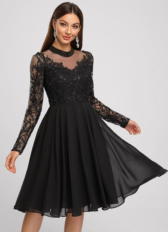 Robe de Soirée Capeline Élégante - gallery 3