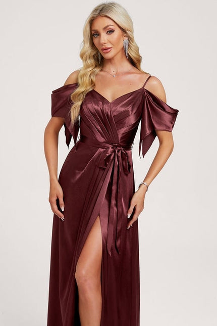 Robe de Soirée Satin Vert Pâle - gallery 4