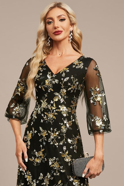 Robe de Soirée Fleurie Éclatante - gallery 1