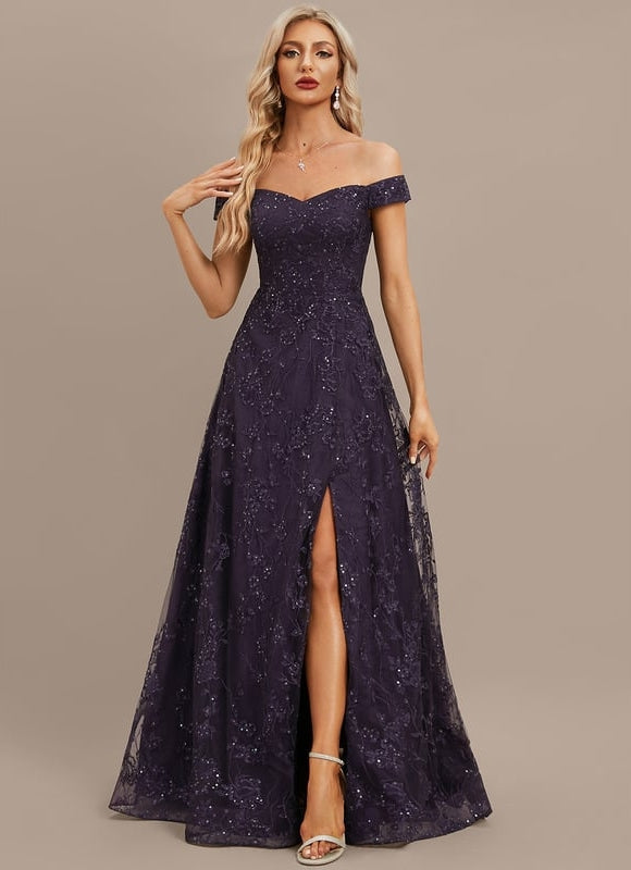Robe de Soirée Satin Nuit Mystique - gallery 1