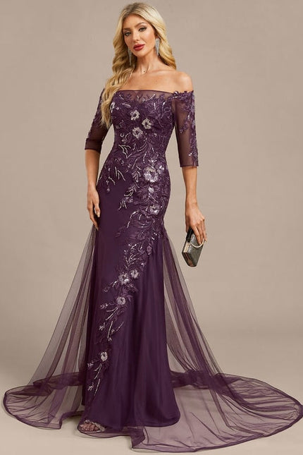 Robe de Soirée Violette Élégante - gallery 4