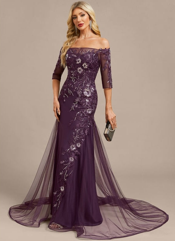 Robe de Soirée Violette Élégante - gallery 4