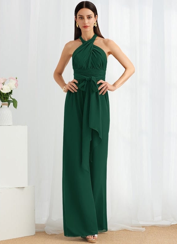 Robe de Soirée Chiffon Émeraude - gallery 8