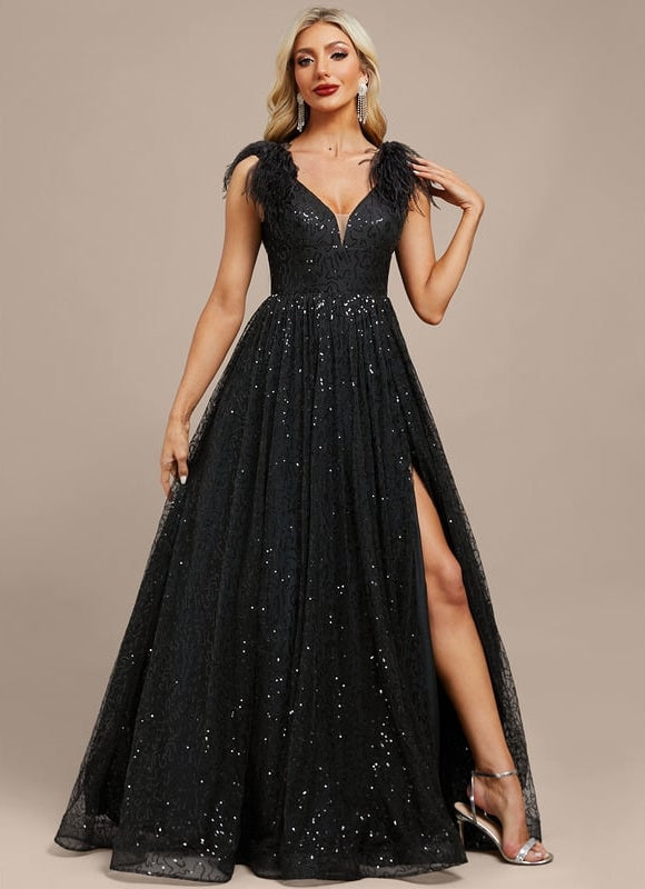 Robe De Soirée Noire Dentelle - gallery 6