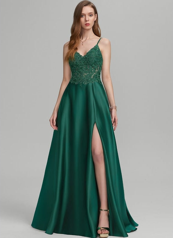 Robe de Soirée Émeraude Évanescente