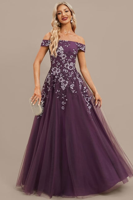 Robe de Soirée Élégance Violette Couture