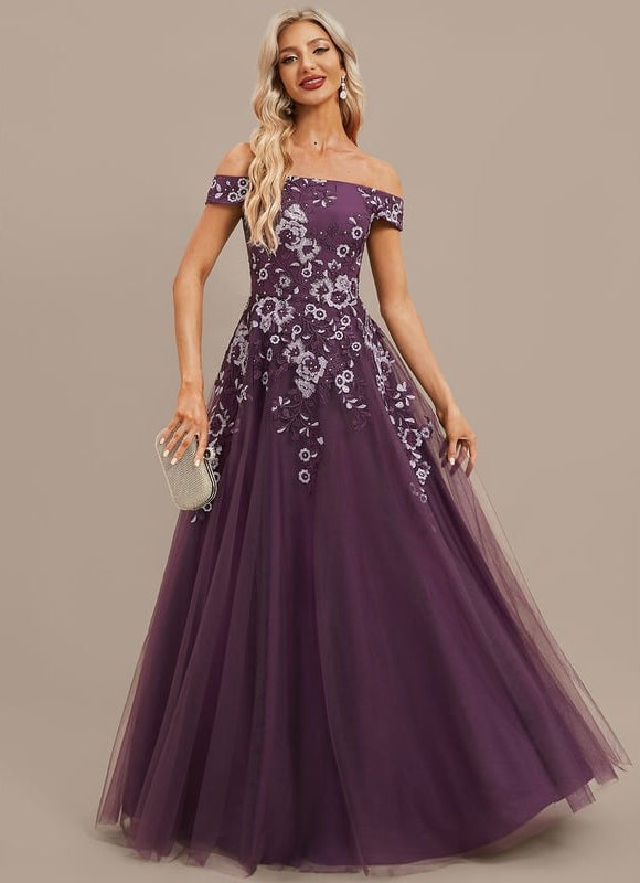 Robe de Soirée Élégance Violette Couture