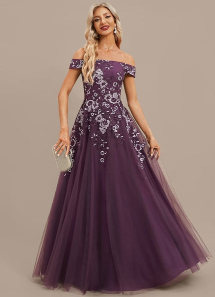 Robe de Soirée Élégance Violette Couture