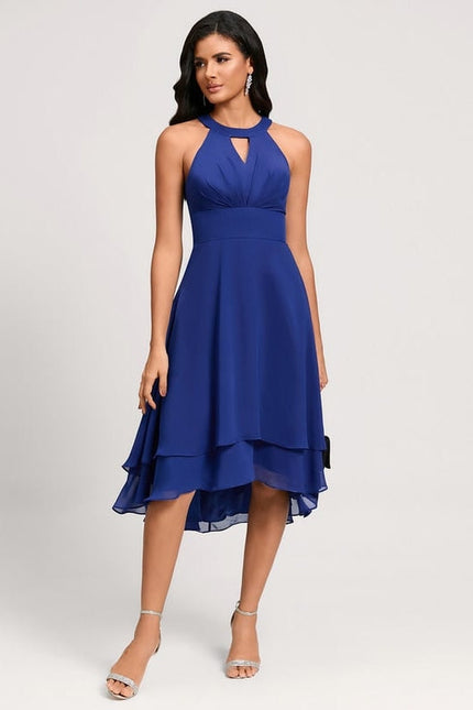 Robe de Soirée Bleu Ondulant Chic - gallery 1